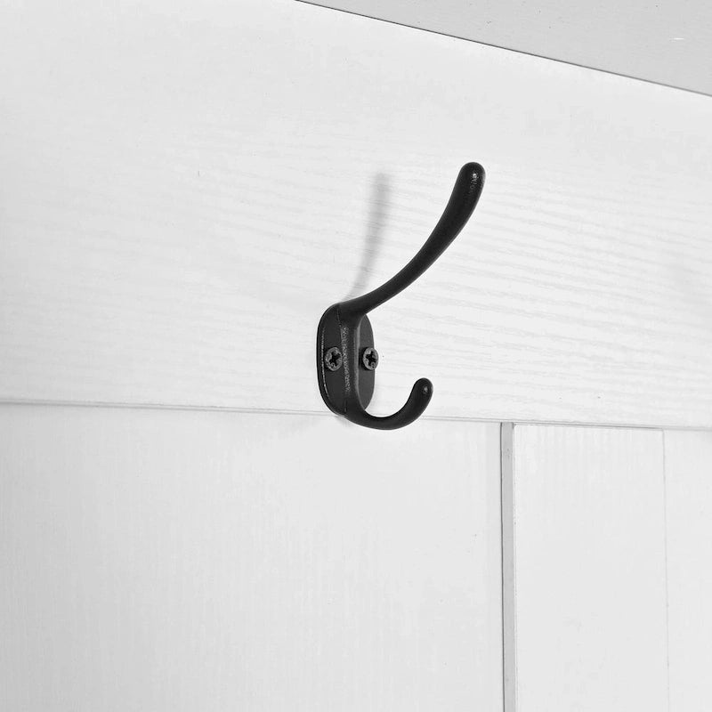 Moderner Garderobenständer mit Schuhbank, Schuhaufbewahrung, Ablagefächern und Lochwand für Eingangsbereich und Flur, Wohnzimmer