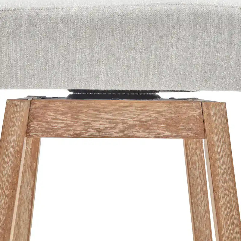 Taburetes de mostrador giratorios tapizados de 33.25, juego de 2 sillas de bar sin brazos con estructura de madera de caucho y reposapiés