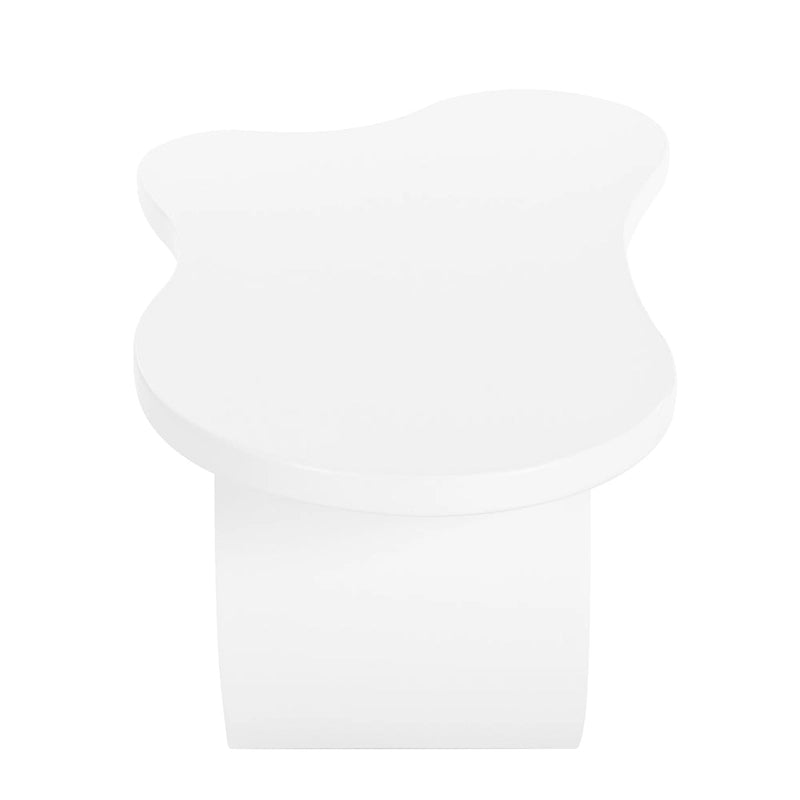 Table basse nuage moderne avec plateau de 1.5 d’épaisseur, table d’appoint irrégulière couleur crème aux pieds courbés, table décorative au design unique