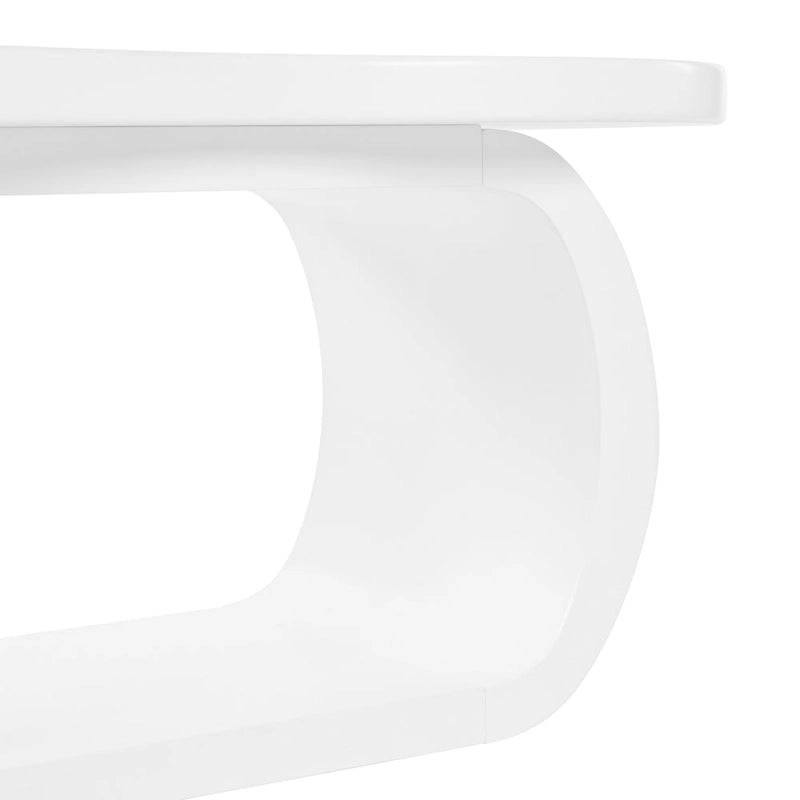 Table basse nuage moderne avec plateau de 1.5 d’épaisseur, table d’appoint irrégulière couleur crème aux pieds courbés, table décorative au design unique