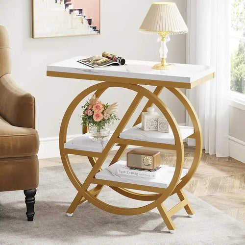 3-Tier End Table Narrow Side Table for Living Room