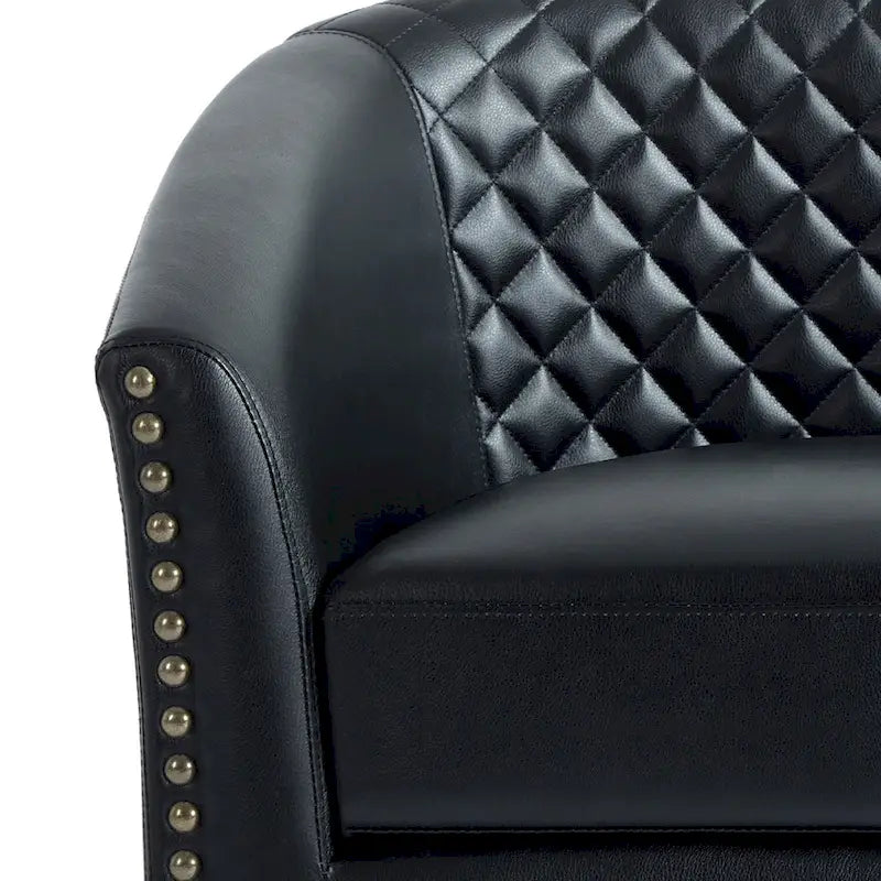 Drehbare Clubsessel aus Kunstleder mit Ziernägeln, 2er-Set