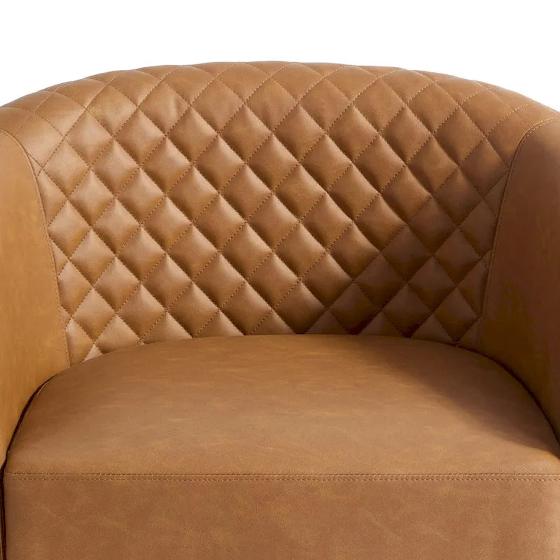 Drehbare Clubsessel aus Kunstleder mit Ziernägeln, 2er-Set