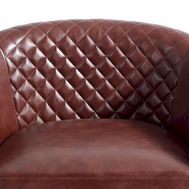 Drehbare Clubsessel aus Kunstleder mit Ziernägeln, 2er-Set