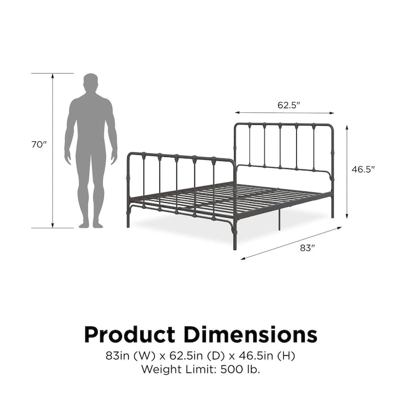 Metallbett im Landhausstil