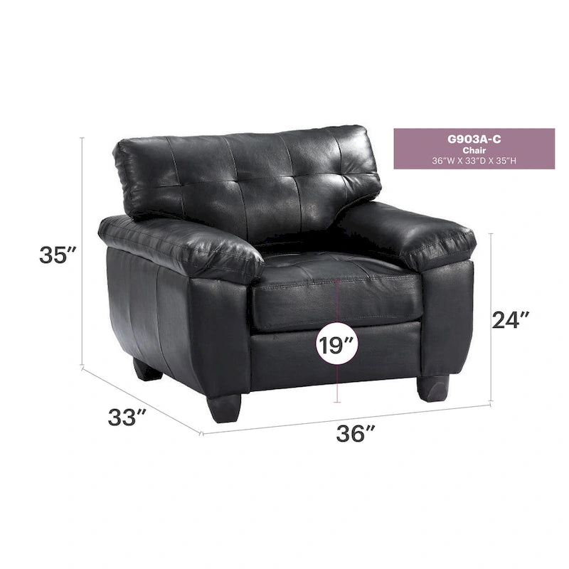 Polster-Akzentsessel - 36L x 33W x 35H
