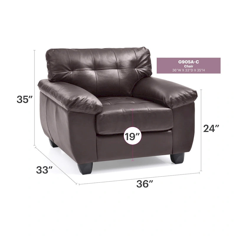 Polster-Akzentsessel - 36L x 33W x 35H