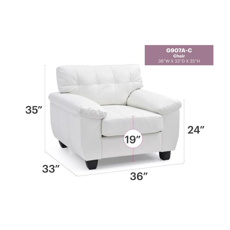 Polster-Akzentsessel - 36L x 33W x 35H