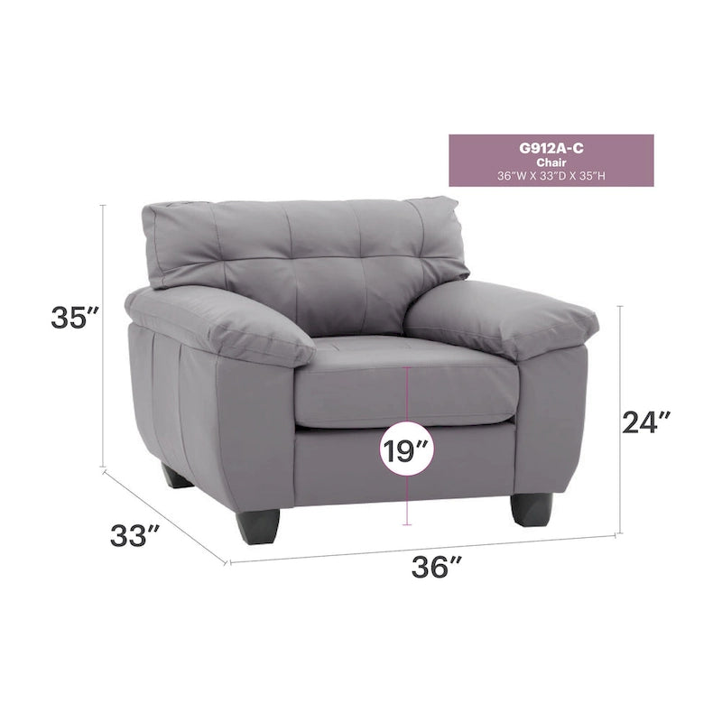 Polster-Akzentsessel - 36L x 33W x 35H