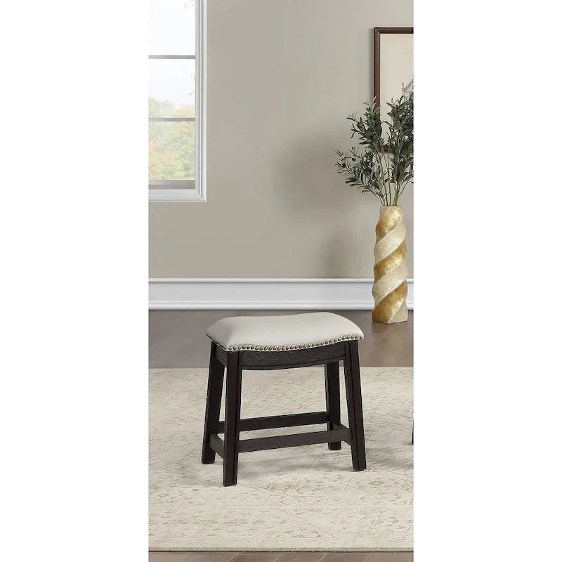 Barhocker mit grauem PU-Bezug, 2er-Set