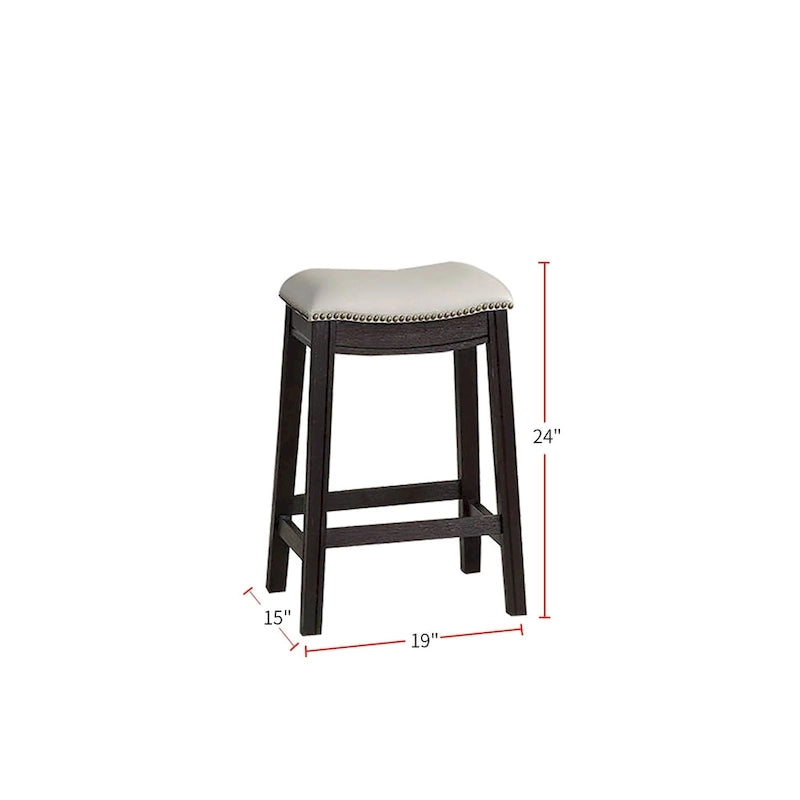Barhocker mit grauem PU-Bezug, 2er-Set