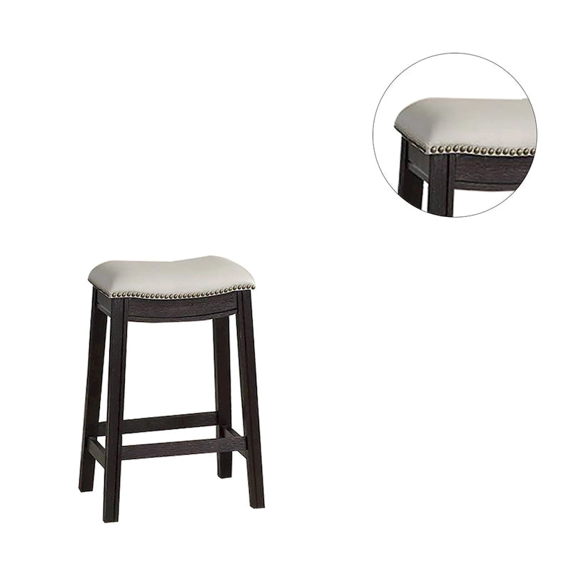 Barhocker mit grauem PU-Bezug, 2er-Set