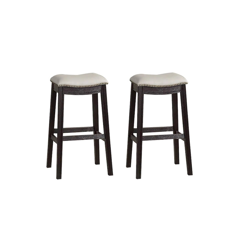 Barhocker mit grauem PU-Bezug, 2er-Set