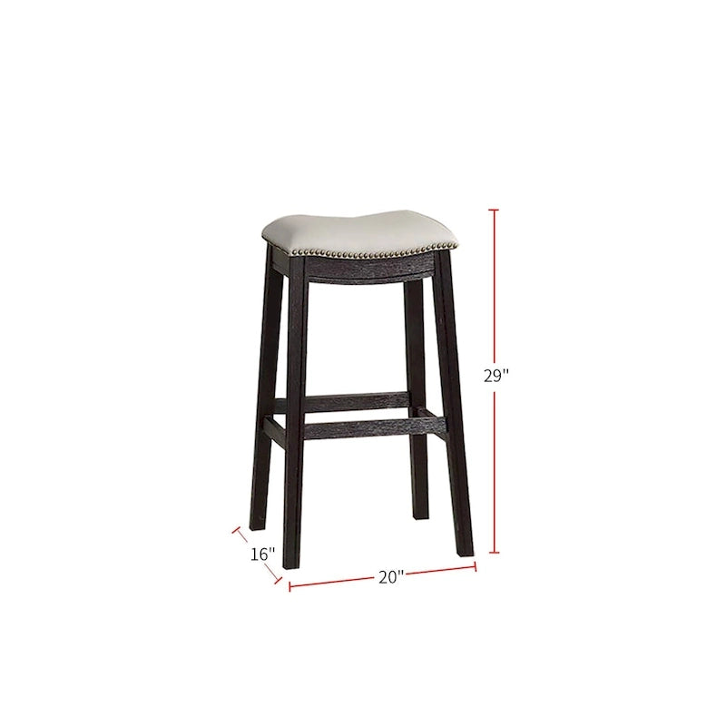 Barhocker mit grauem PU-Bezug, 2er-Set