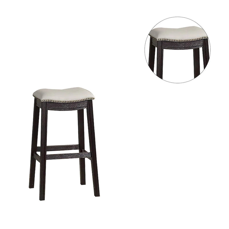 Barhocker mit grauem PU-Bezug, 2er-Set