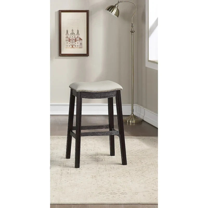 Barhocker mit grauem PU-Bezug, 2er-Set