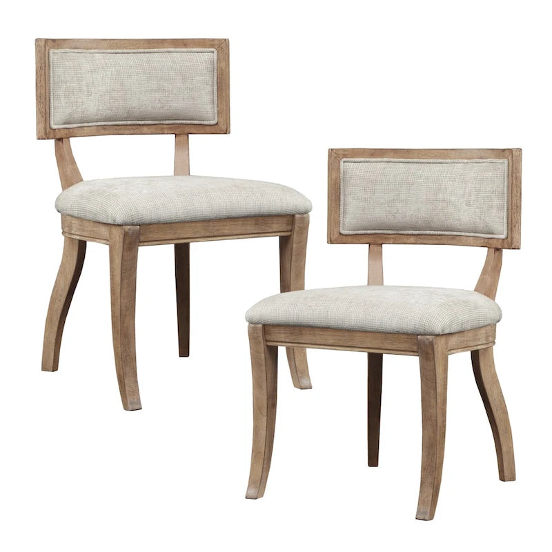 Esszimmerstuhl-Set in Beige/Hellnatur, 2 Stück