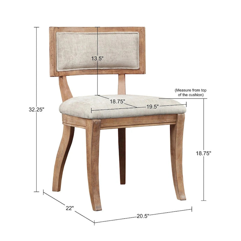 Esszimmerstuhl-Set in Beige/Hellnatur, 2 Stück