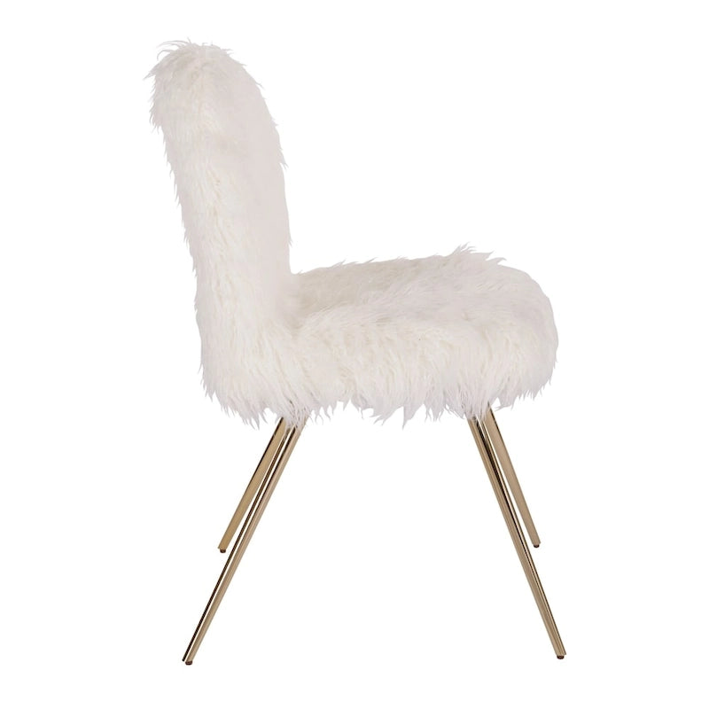 Akzentstuhl aus weißem Kunstgewebe