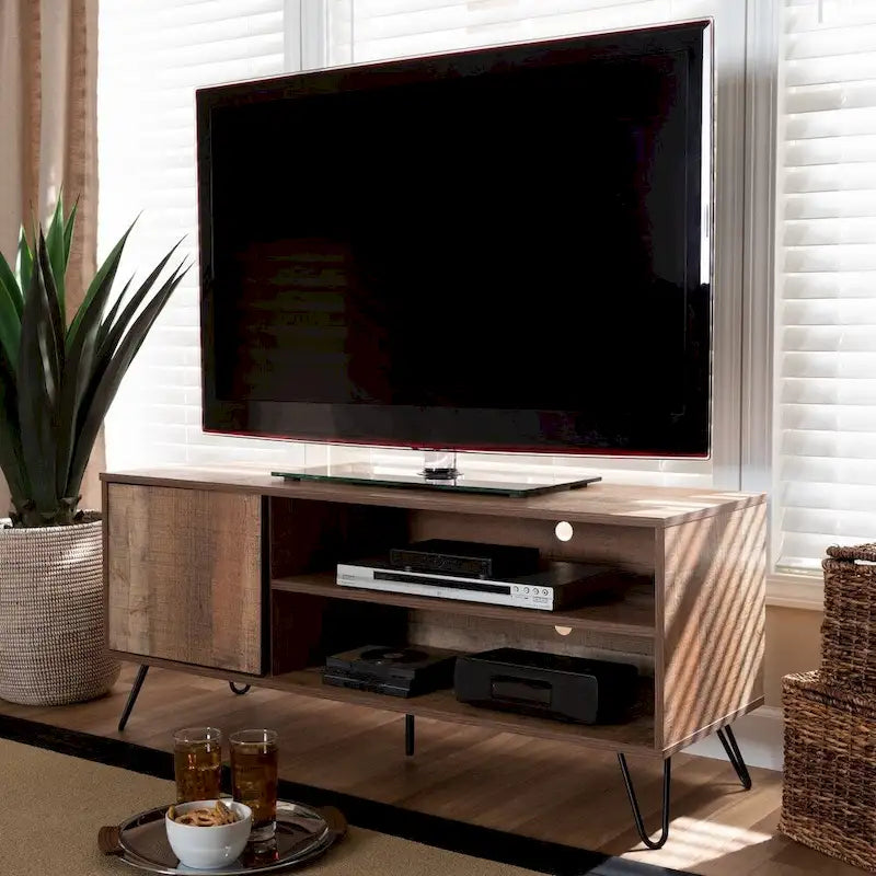 Soporte para televisor moderno y contemporáneo con 1 puerta