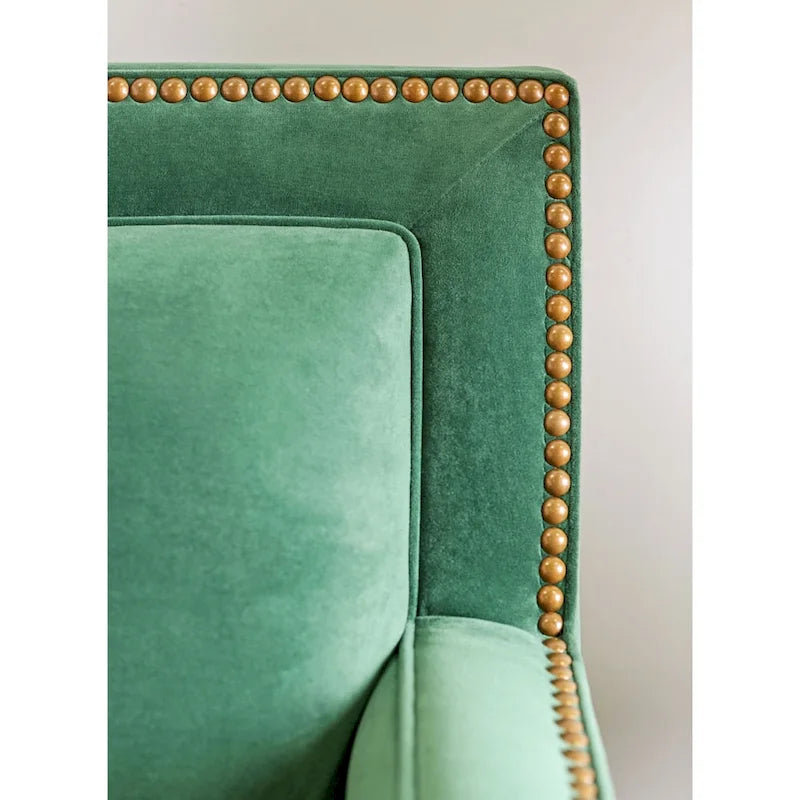 Sofa aus grünem Stoff im Transitional-Stil (mit Ziernägeln)
