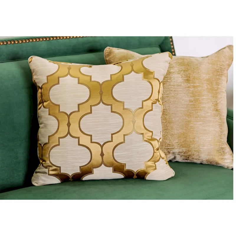 Sofa aus grünem Stoff im Transitional-Stil (mit Ziernägeln)