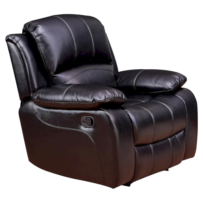 Fauteuil club inclinable et berçant en cuir reconstitué pour le salon