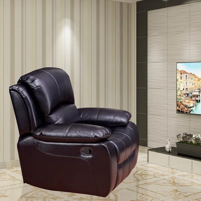 Fauteuil club inclinable et berçant en cuir reconstitué pour le salon