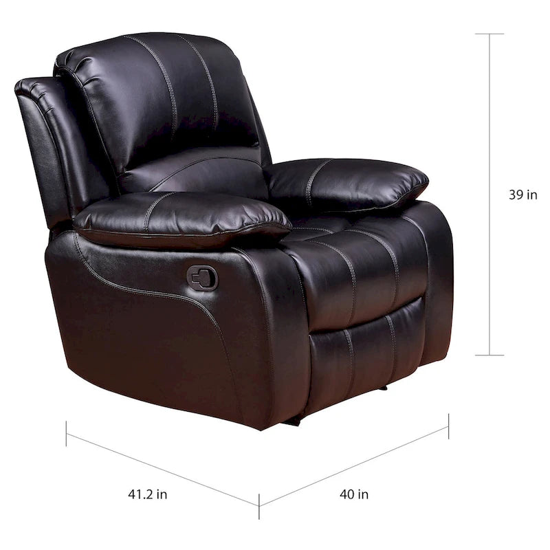 Fauteuil club inclinable et berçant en cuir reconstitué pour le salon