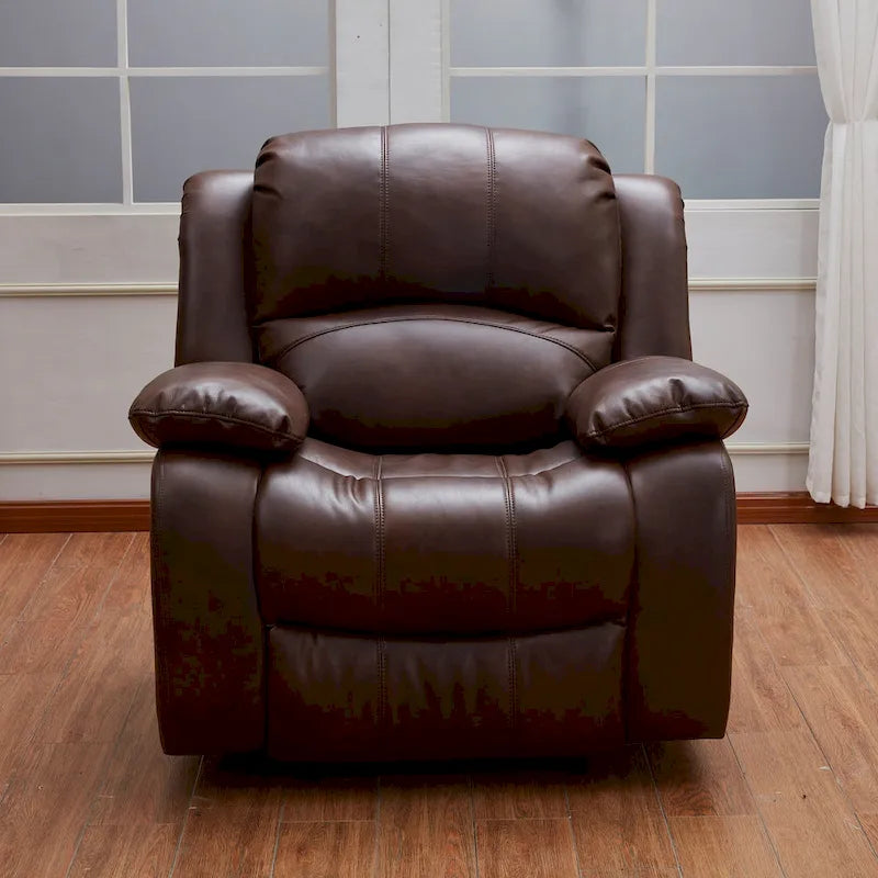 Fauteuil club inclinable et berçant en cuir reconstitué pour le salon
