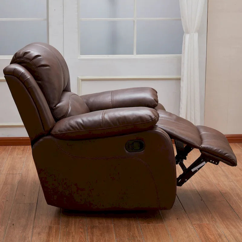 Fauteuil club inclinable et berçant en cuir reconstitué pour le salon