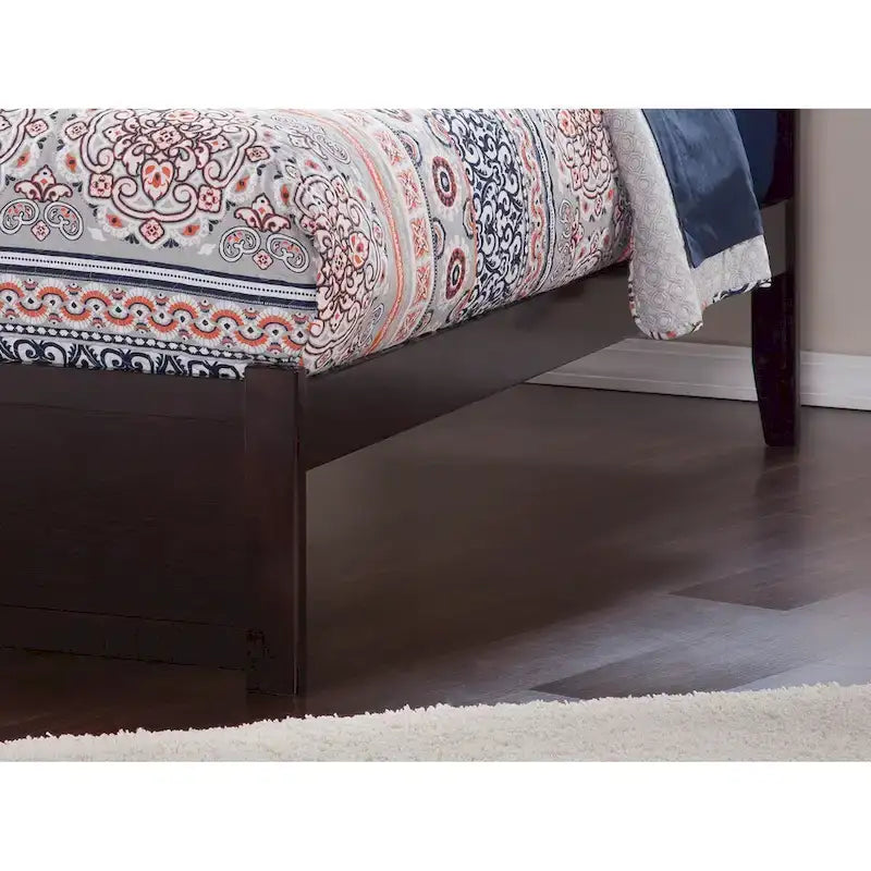Bett mit Plattform, Fußteil und 2 Schubladen in Espresso