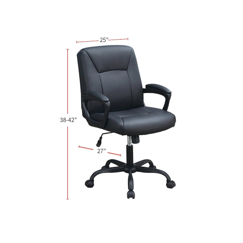 Chaise de bureau à hauteur réglable avec accoudoirs rembourrés