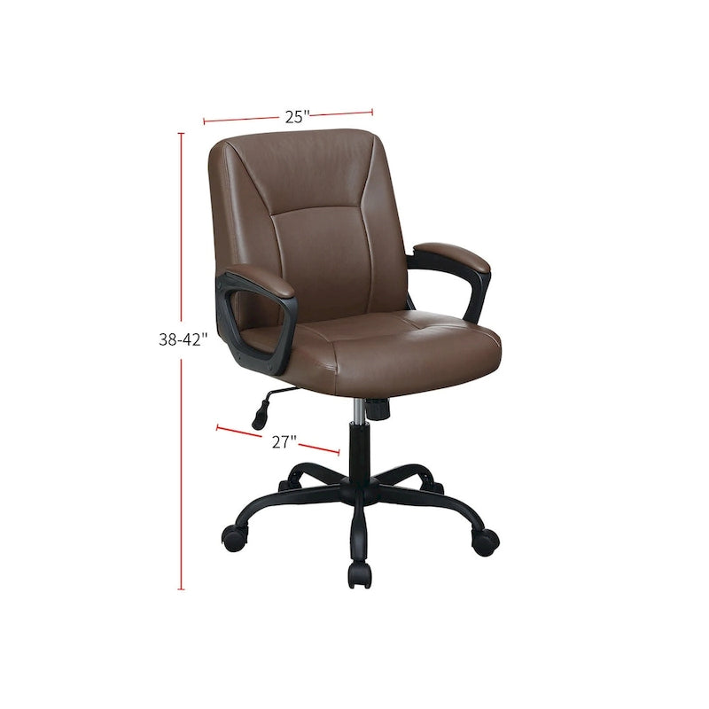 Chaise de bureau à hauteur réglable avec accoudoirs rembourrés
