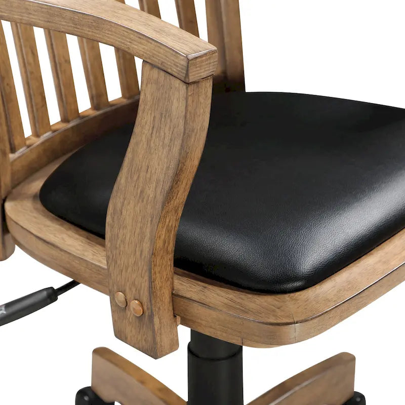 Vintage-Bankiersessel aus Holz mit Polsterung