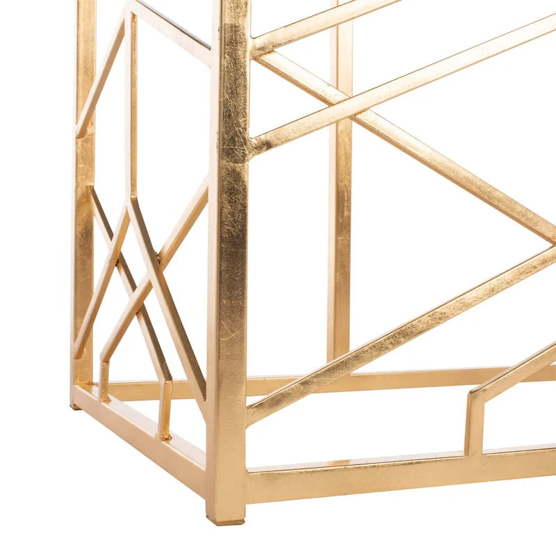 Table console à feuilles d’or - 47 W x 15.5 L x 30 H - 47Wx16Dx30H