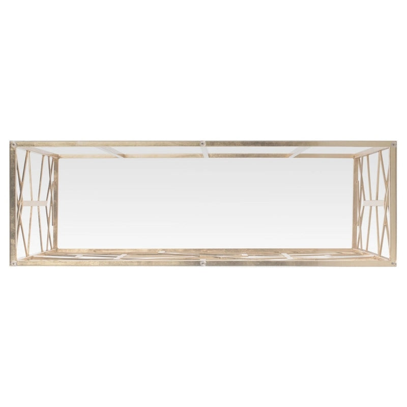 Table console à feuilles d’or - 47 W x 15.5 L x 30 H - 47Wx16Dx30H