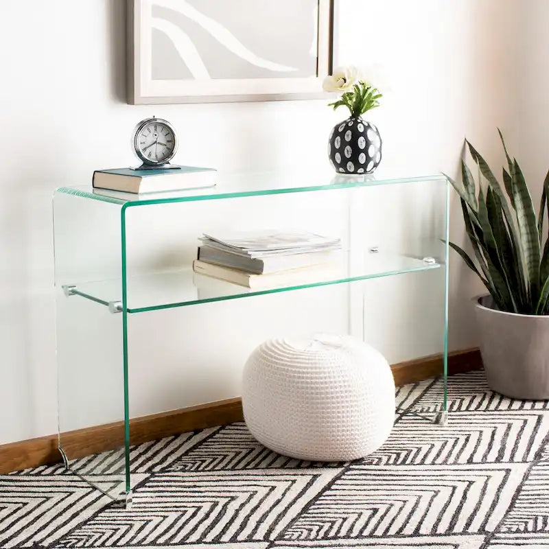 SAFAVIEH Hawa Clear Console Table - 43.3 x 13.8 x 29.5 - 43Wx14Dx30H