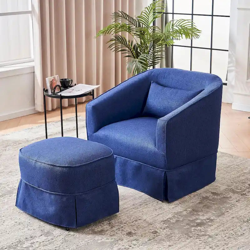 Drehbarer Clubsessel mit Ottoman