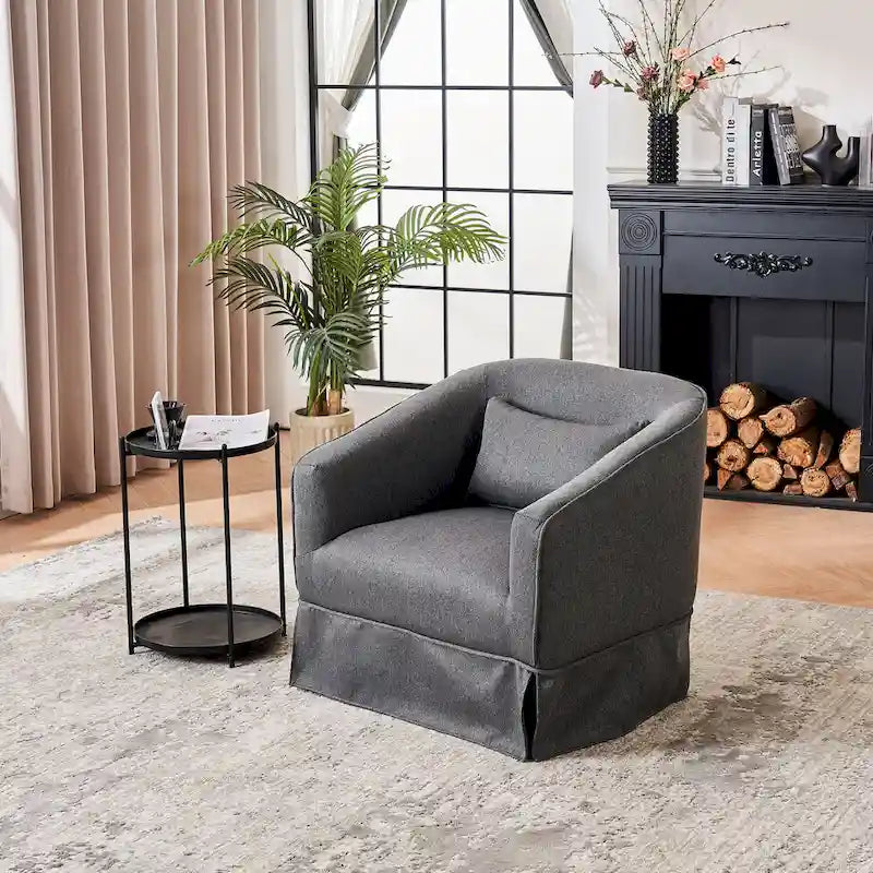 Drehbarer Clubsessel mit Ottoman