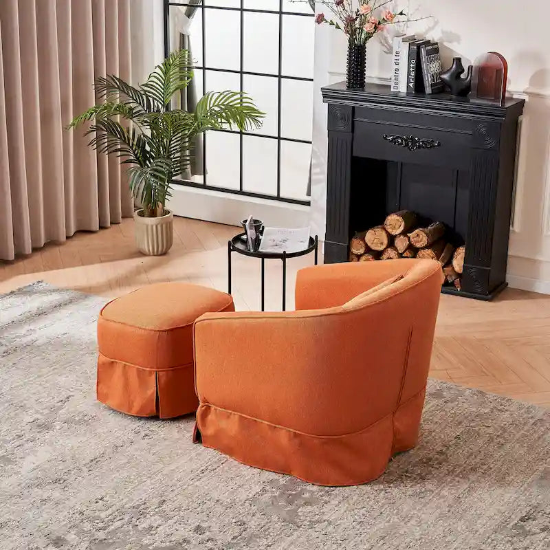 Drehbarer Clubsessel mit Ottoman