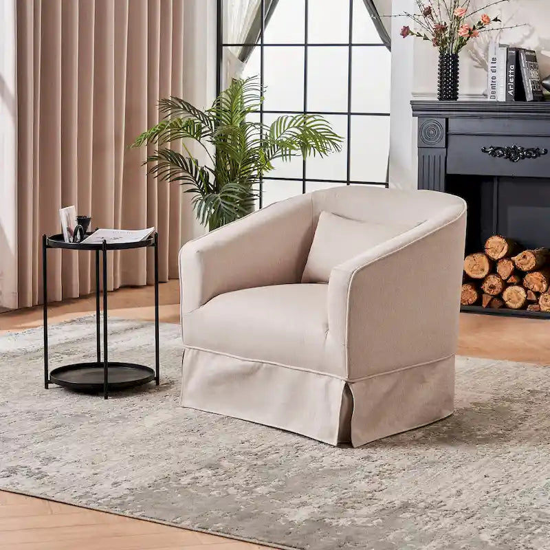 Drehbarer Clubsessel mit Ottoman