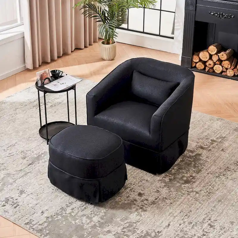 Drehbarer Clubsessel mit Ottoman