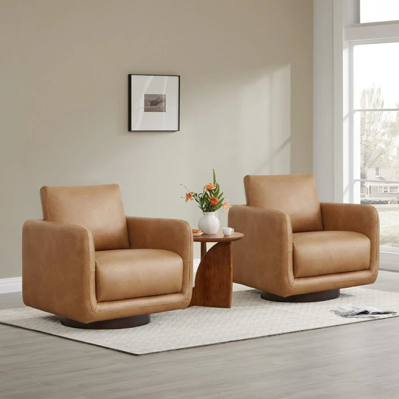 Sillón decorativo giratorio con cojín de respaldo