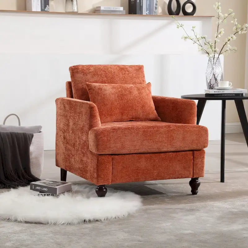 Sillón con estructura de madera, sillón decorativo moderno