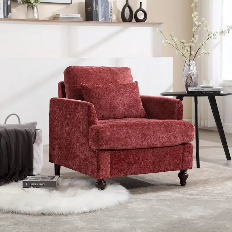 Sillón con estructura de madera, sillón decorativo moderno