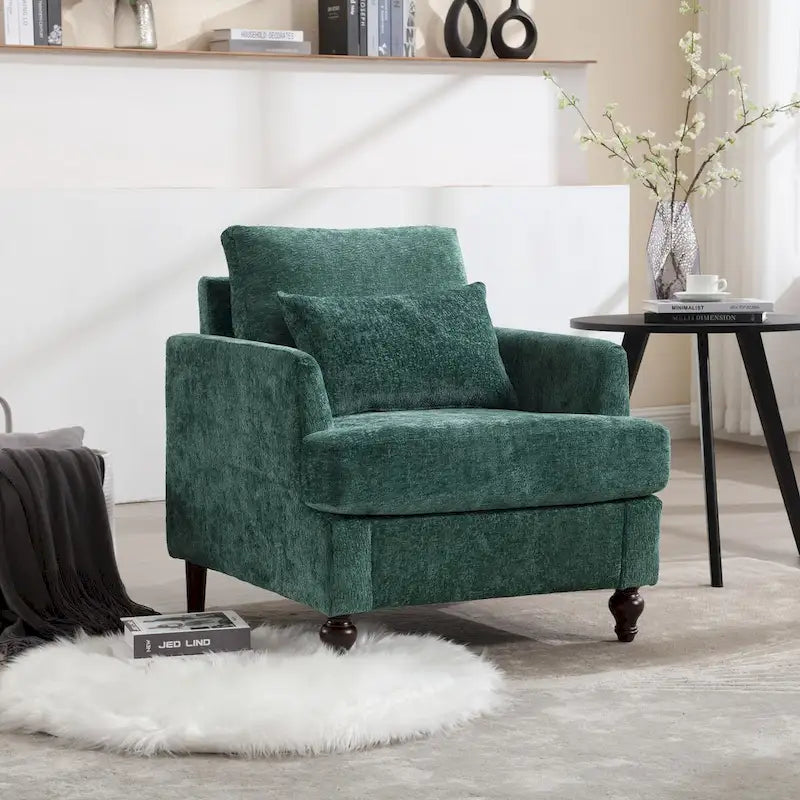 Sillón con estructura de madera, sillón decorativo moderno
