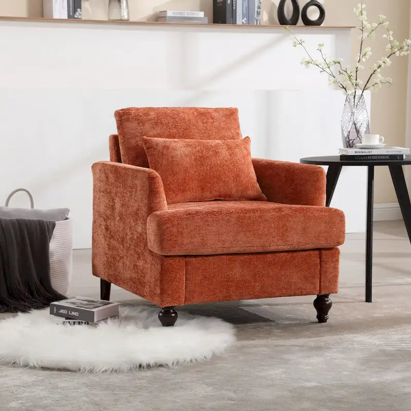 Sillón con estructura de madera, sillón decorativo moderno
