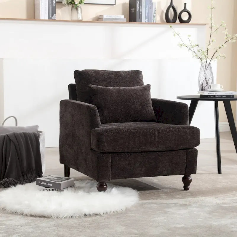 Sillón con estructura de madera, sillón decorativo moderno