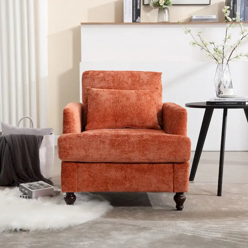 Sillón con estructura de madera, sillón decorativo moderno